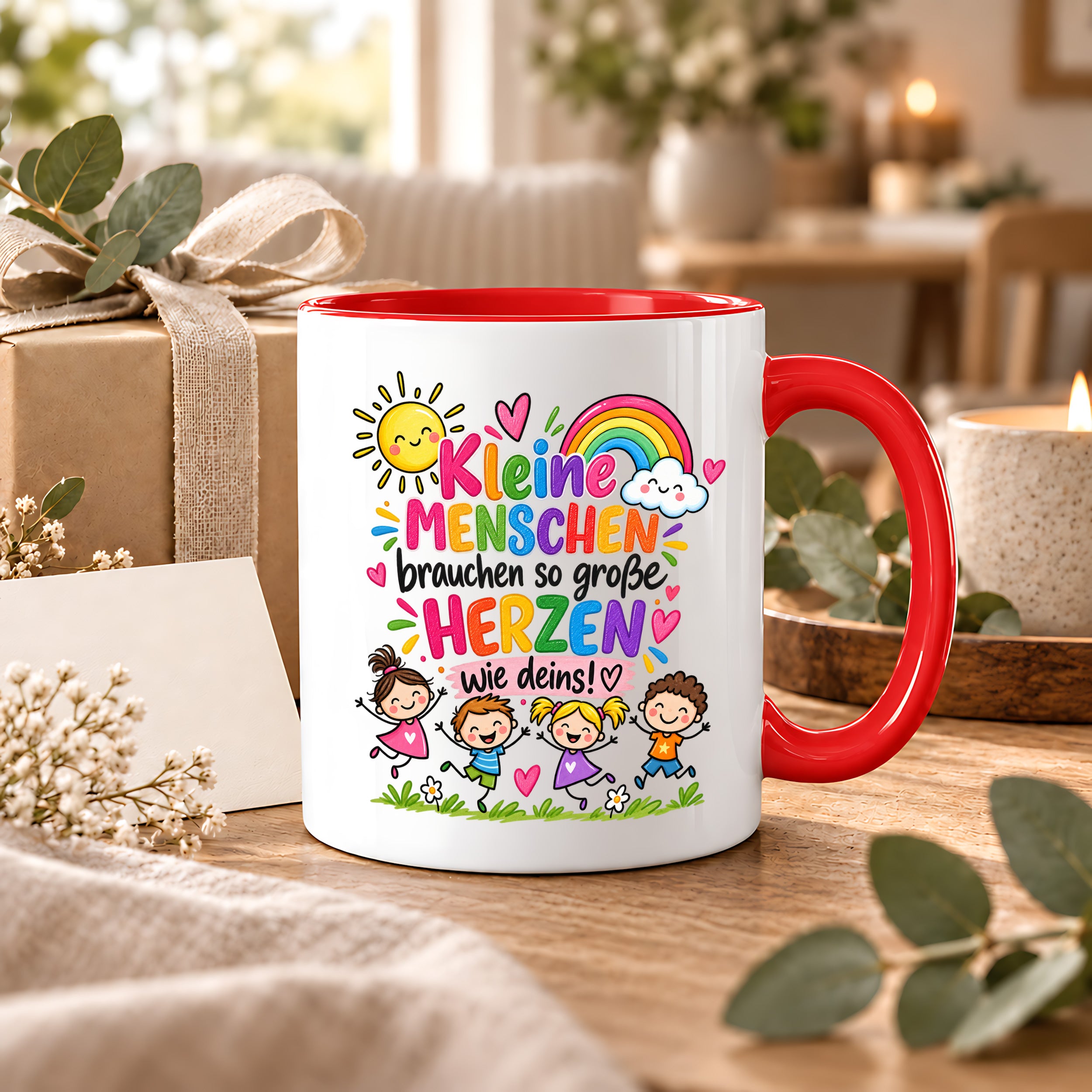 Tasse Erzieherin Geschenk Kleine Menschen große Herzen Kita Kindergarten Dankeschön Pädagogin Geburtstag Weihnachten 330 ml Kindergärtnerin