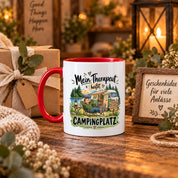 Camping Tasse Mein Therapeut heißt Campingplatz 330 ml Geschenk Camper Wohnmobil Campingfan Geburtstag Weihnachten
