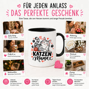 Katzen Mama Tasse Geschenk 330 ml Keramiktasse für Katzenliebhaber Katzenfreundin Geburtstag Weihnachten