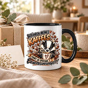 Herzbotschaft Dachs Tasse – Berühren meines Kaffees führt zu spontaner Erwerbsunfähigkeit – Lustige Kaffeetasse mit frechem Dachs Motiv – Geschenk für Kaffeeliebhaber, Kollegen und Büro – 330 ml
