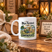 Camping Tasse Mein Therapeut heißt Campingplatz 330 ml Geschenk Camper Wohnmobil Campingfan Geburtstag Weihnachten