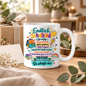 Tasse Schulkind Einschulung Geschenk Mutmacher Schule Schulanfang Kaffeetasse für Mädchen Jungen Geburtstag Schulstart 330 ml