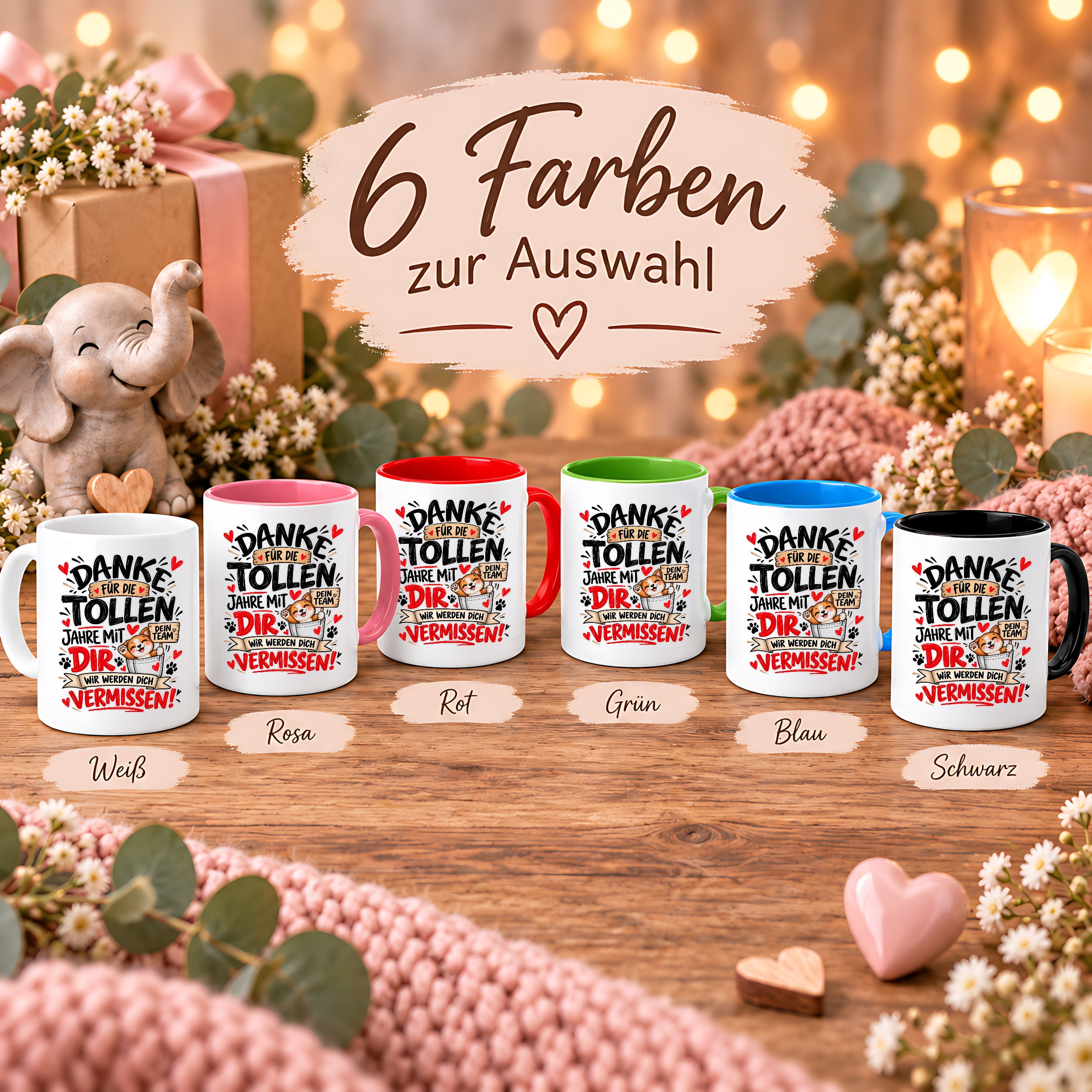 weiss, rosa, rot, gruen, blau, schwarz
