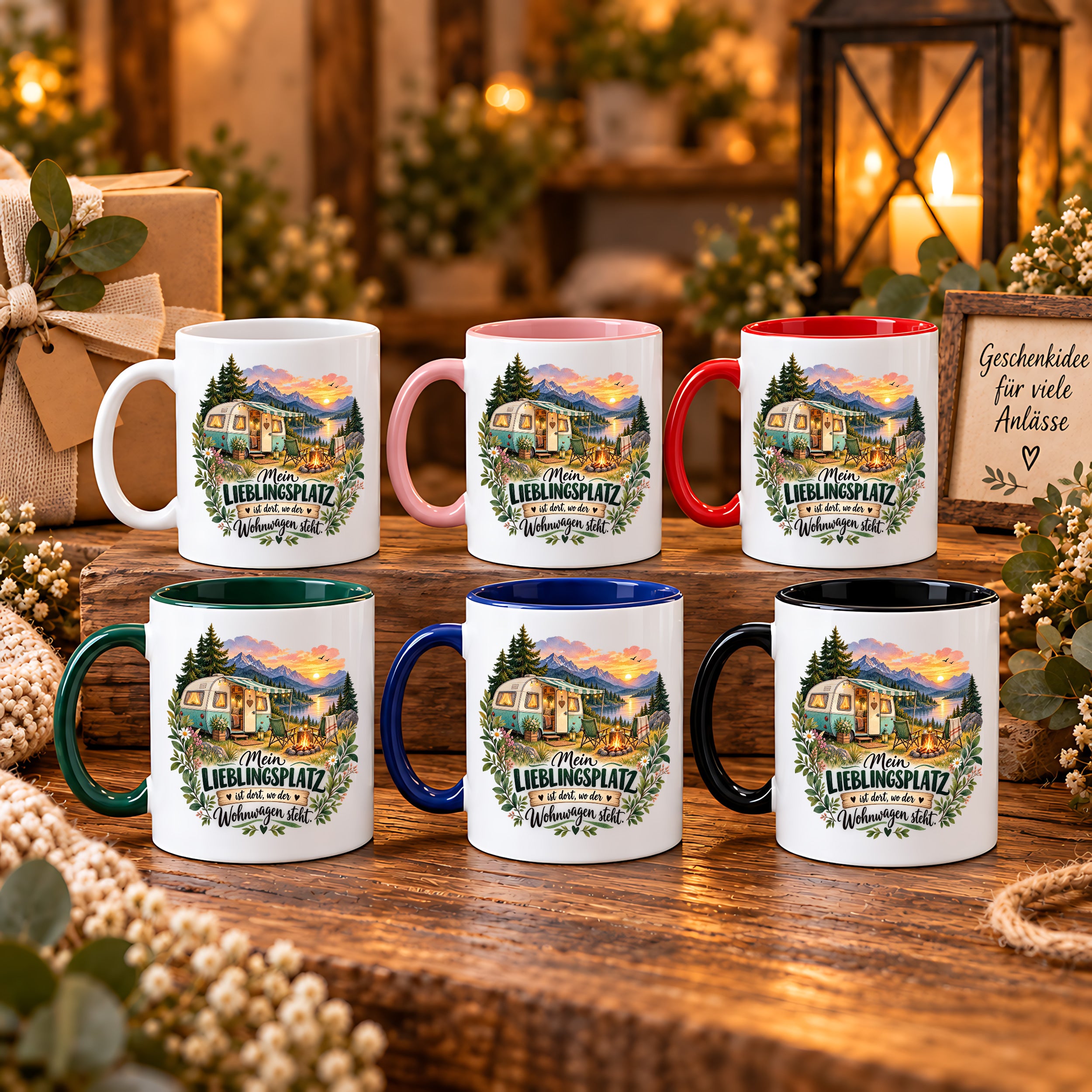 Tasse Wohnwagen Camping Geschenk Lieblingsplatz Camper Kaffeetasse Campingfreunde Wohnmobil Urlaub Geburtstag Weihnachten 330 ml