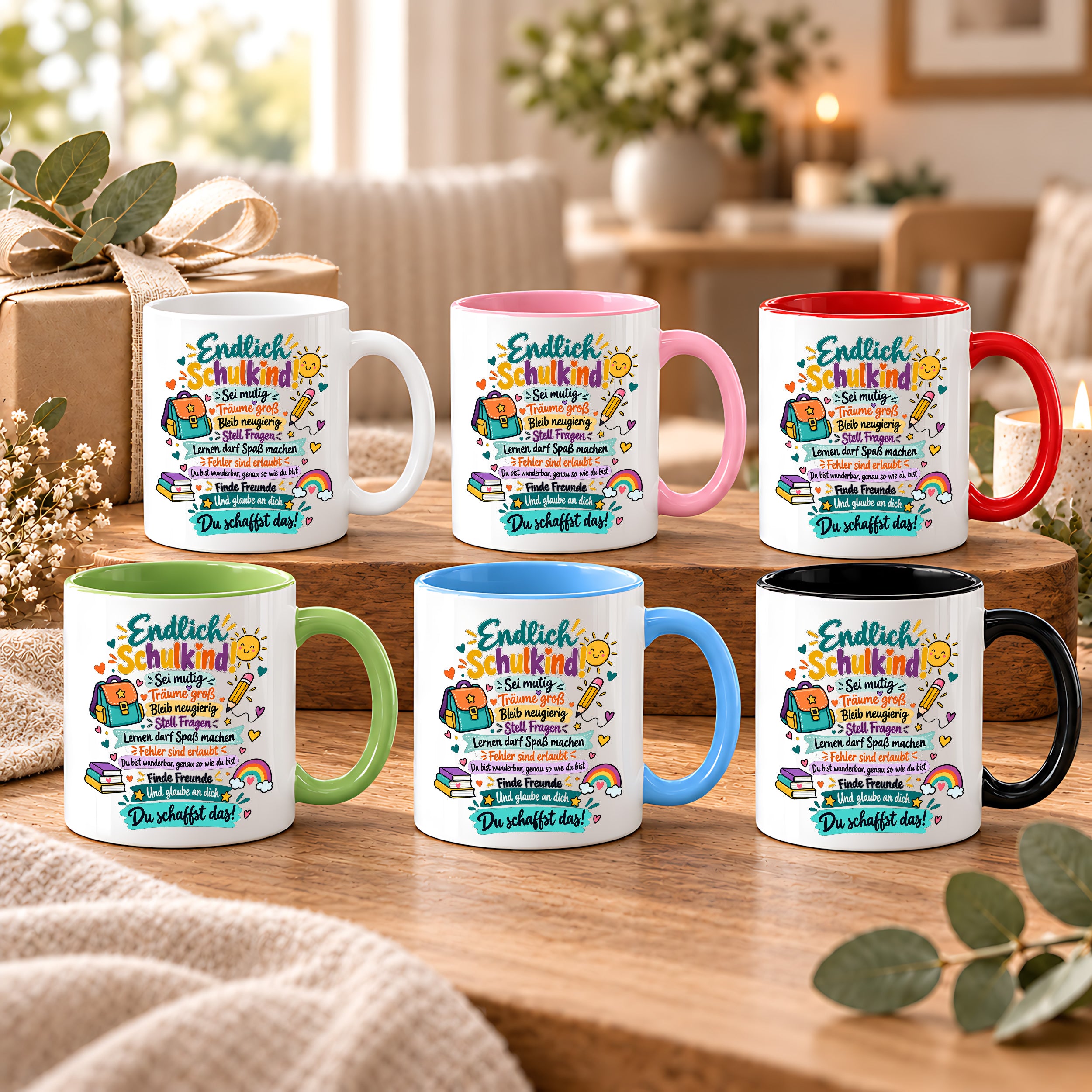 Tasse Schulkind Einschulung Geschenk Mutmacher Schule Schulanfang Kaffeetasse für Mädchen Jungen Geburtstag Schulstart 330 ml