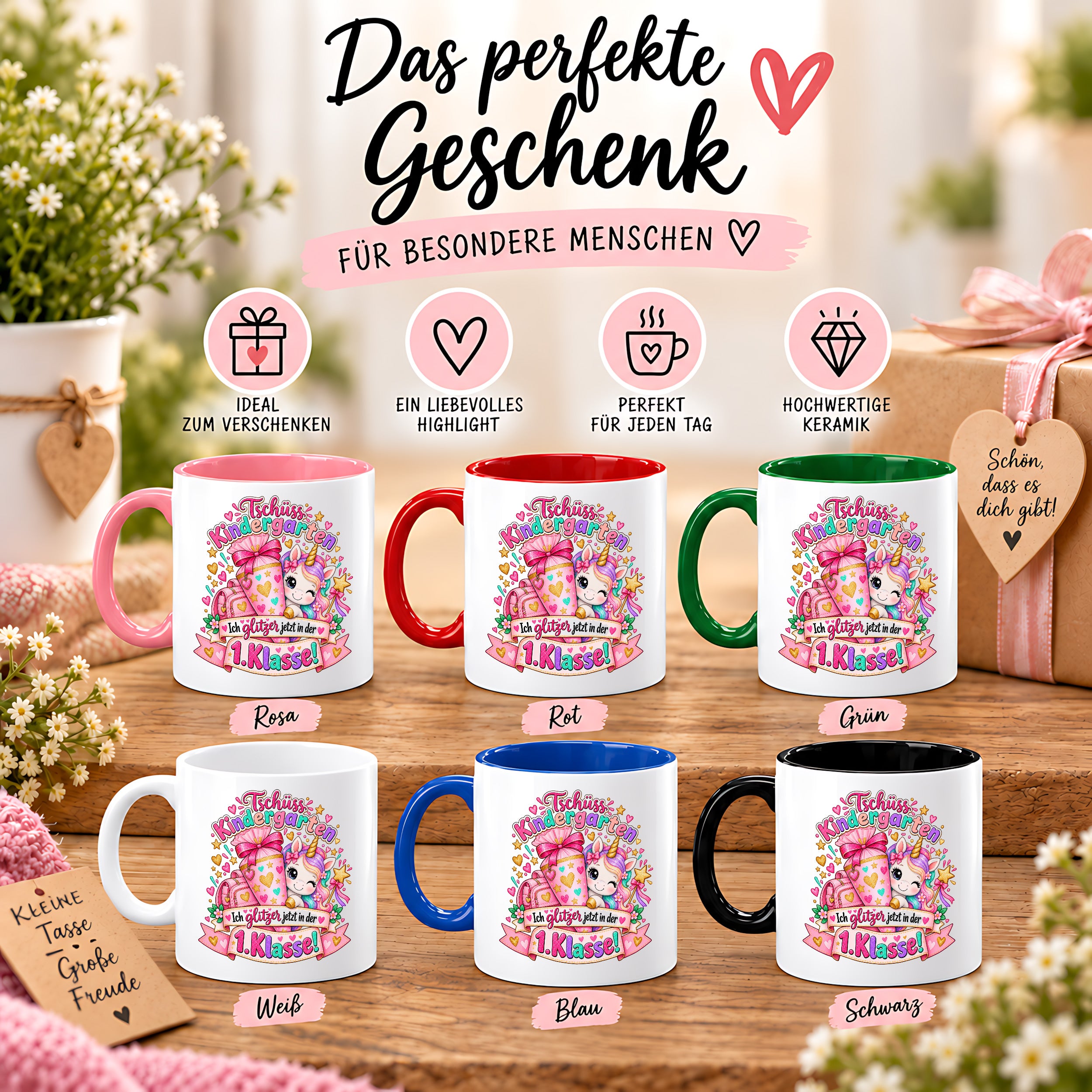 weiss, rosa, rot, gruen, blau, schwarz