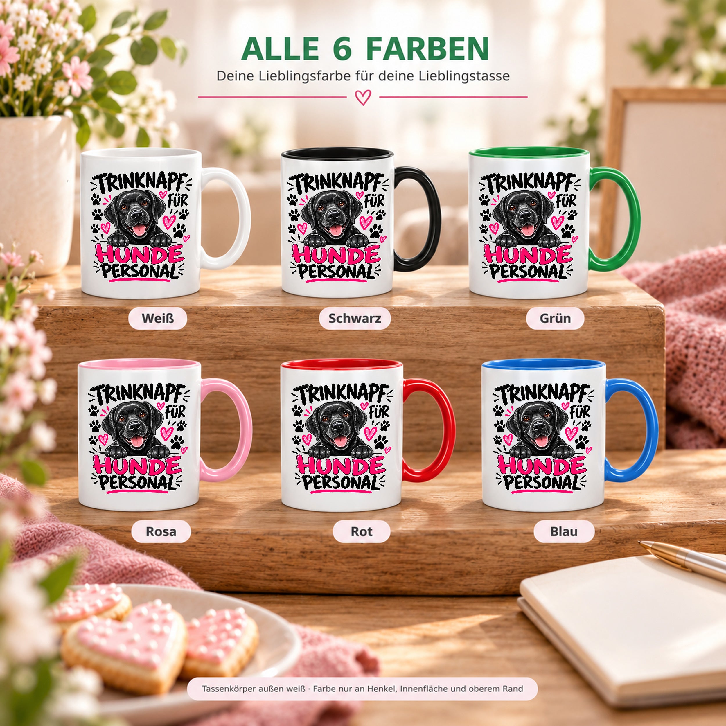 weiss, rosa, rot, gruen, blau, schwarz