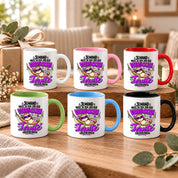 Herzbotschaft Verrückte Tante Tasse – Jemand muss ja den Job der verrückten Tante übernehmen – Lustige Kaffeetasse 330 ml mit Faultier Motiv – Geschenk für Tante, Lieblingstante, Schwester und Schwägerin – Originelle Spruchtasse mit Humor