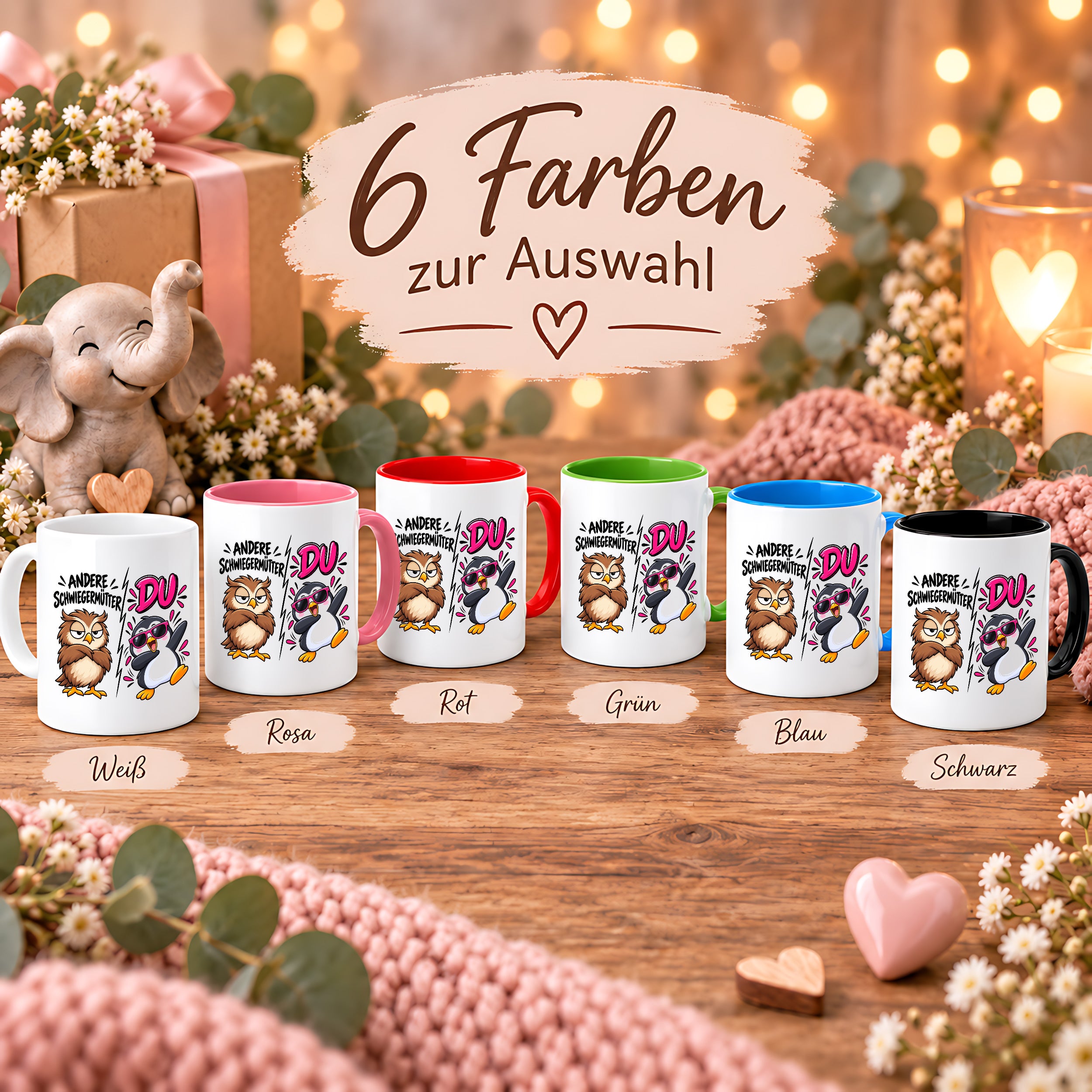 weiss, rosa, rot, gruen, blau, schwarz