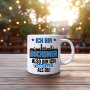 Tasse mit Motiv - Ich bin Bochumer also bin ich cooler als du! | Fußball Keramiktasse für VFL Fan | Skyline deiner Stadt