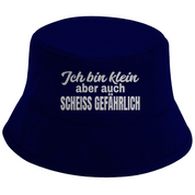 Bucket Hat mit Motiv | Ich bin klein aber auch scheiss gefährlich | Mallorca Hut für Feiern und Partys Sommerhut