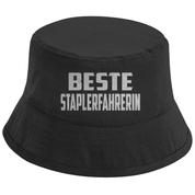 Bucket Hat mit Motiv | Beste Staplerfahrerin | Mallorca Hut für Feiern und Partys Sommerhut