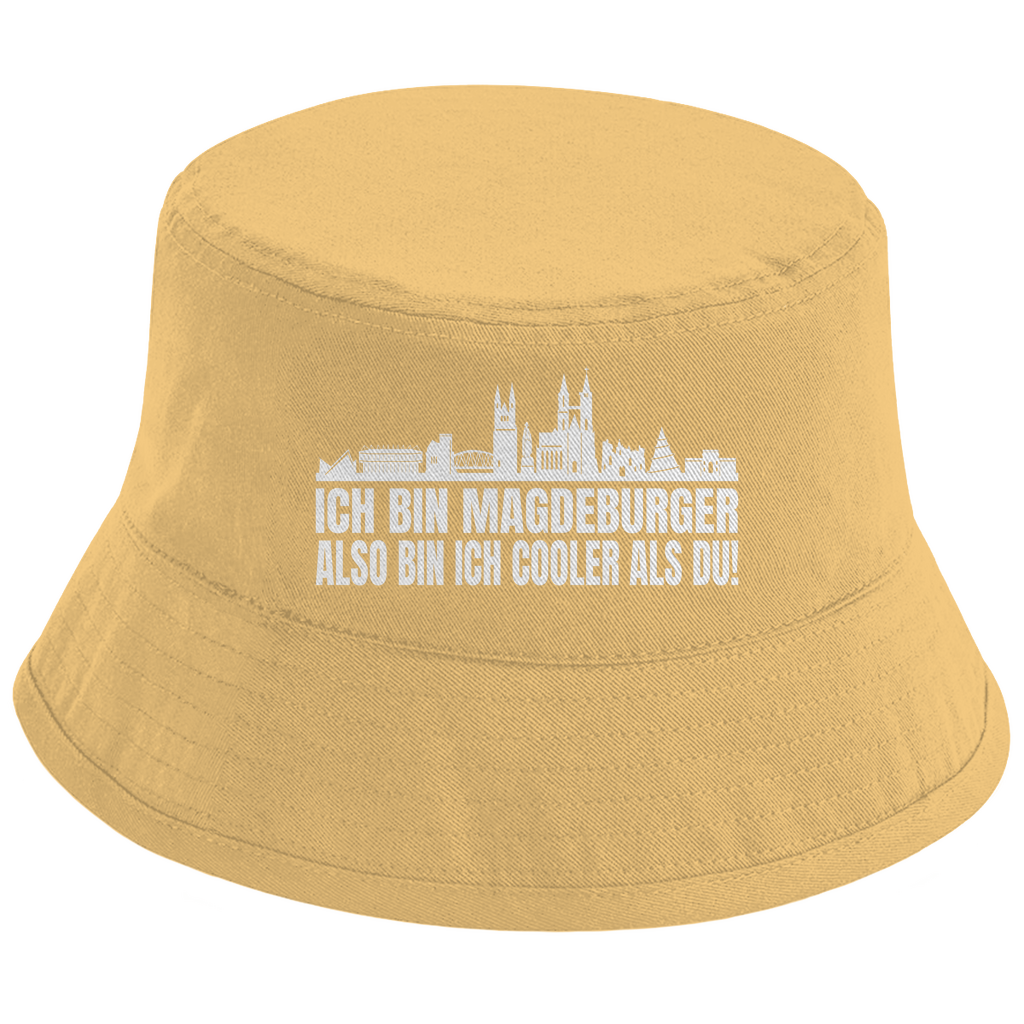 Bucket Hat mit Motiv | Ich bin Magdeburger also bin ich cooler als du! | Mallorca Hut für Feiern und Partys Sommerhut