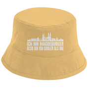 Bucket Hat mit Motiv | Ich bin Magdeburger also bin ich cooler als du! | Mallorca Hut für Feiern und Partys Sommerhut