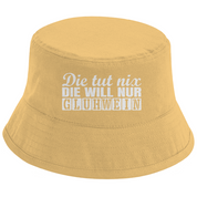 Bucket Hat mit Motiv | Die tut nix. Die will nur Glühwein | Mallorca Hut für Feiern und Partys Sommerhut