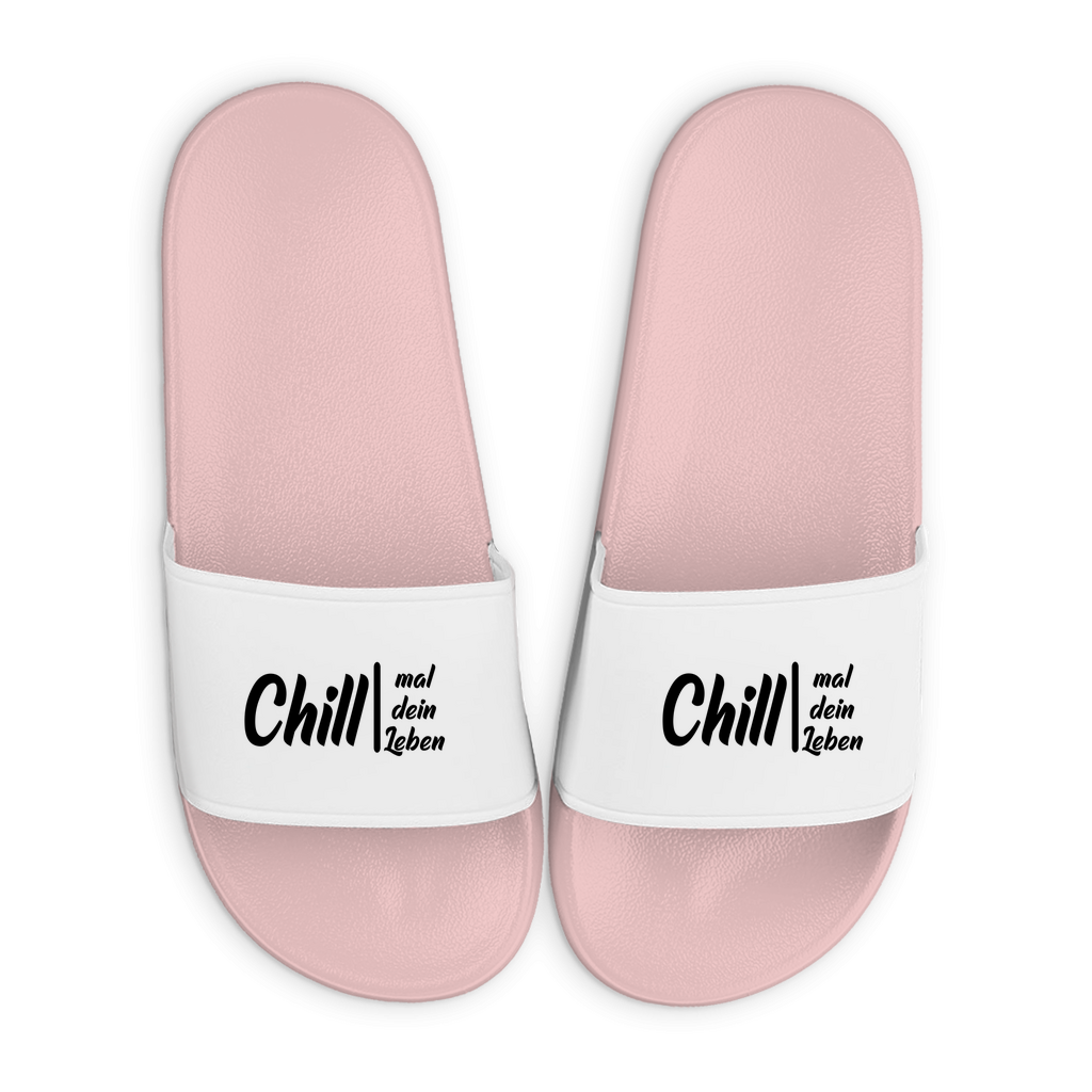 Badelatschen mit Motiv | Chill mal dein Leben | lustige Badesandalen in vielen Größen und Farben