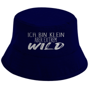Bucket Hat mit Motiv | Ich bin klein aber extrem Wild | Mallorca Hut für Feiern und Partys Sommerhut