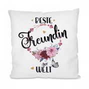 Kissen mit Motiv Modell: Beste Freundin der Welt - Dekokissen mit Füllung | 40x40cm