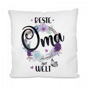 Kissen mit Motiv Modell: Beste Oma der Welt - Dekokissen mit Füllung | 40x40cm