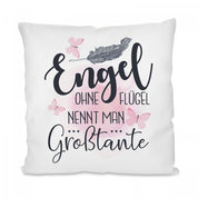 Kissen mit Motiv - Engel ohne Flügel nennt man Großtante - Dekokissen mit Füllung | 40x40cm