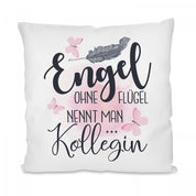 Kissen mit Motiv - Engel ohne Flügel nennt man Kollegin - Dekokissen mit Füllung | 40x40cm