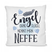 Kissen mit Motiv - Engel ohne Flügel nennt man Neffe - Dekokissen mit Füllung | 40x40cm