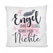 Kissen mit Motiv - Engel ohne Flügel nennt man Nichte - Dekokissen mit Füllung | 40x40cm