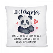 Kissen mit Motiv - Liebe Mama, ganz gleich was im Leben auf dich zukommt…(Sohn) - Dekokissen mit Füllung | 40x40cm