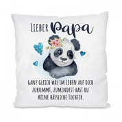 Kissen mit Motiv - Lieber Papa, ganz gleich was im Leben auf dich zukommt…(Tochter) - Dekokissen mit Füllung | 40x40cm