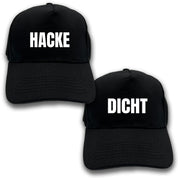 2er Set Baseball Caps mit Spruch | Hacke Dicht | Farbwahl | OneSize durch verstellbaren Klettverschluss