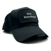 personalisierte Baseball Cap mit Patch und Wunschtext - Farbwahl | Unisex | OneSize durch verstellbaren Klipp-Verschluss