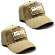 2er Set Baseball Caps mit Spruch auf Patch | Hacke Dicht | Farbwahl | OneSize durch verstellbaren Klipp-Verschluss