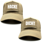 2er Set Baseball Caps mit Spruch auf Patch | Hacke Dicht | Farbwahl | OneSize durch verstellbaren Klipp-Verschluss