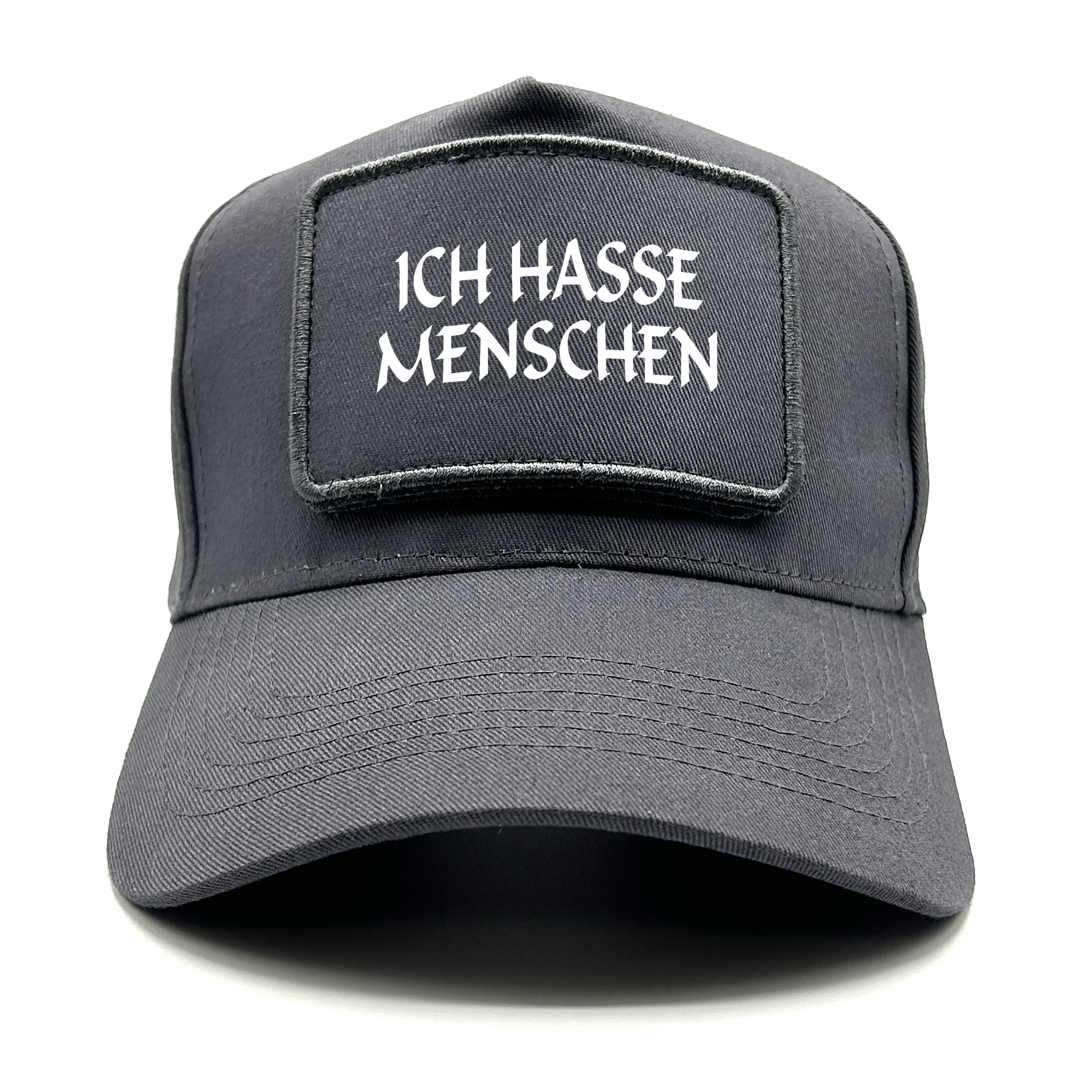 Baseball Cap mit Patch - Ich hasse Menschen - Farbwahl | Unisex | OneSize durch verstellbaren Klipp-Verschluss