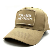 Baseball Cap mit Patch - Ich hasse Menschen - Farbwahl | Unisex | OneSize durch verstellbaren Klipp-Verschluss