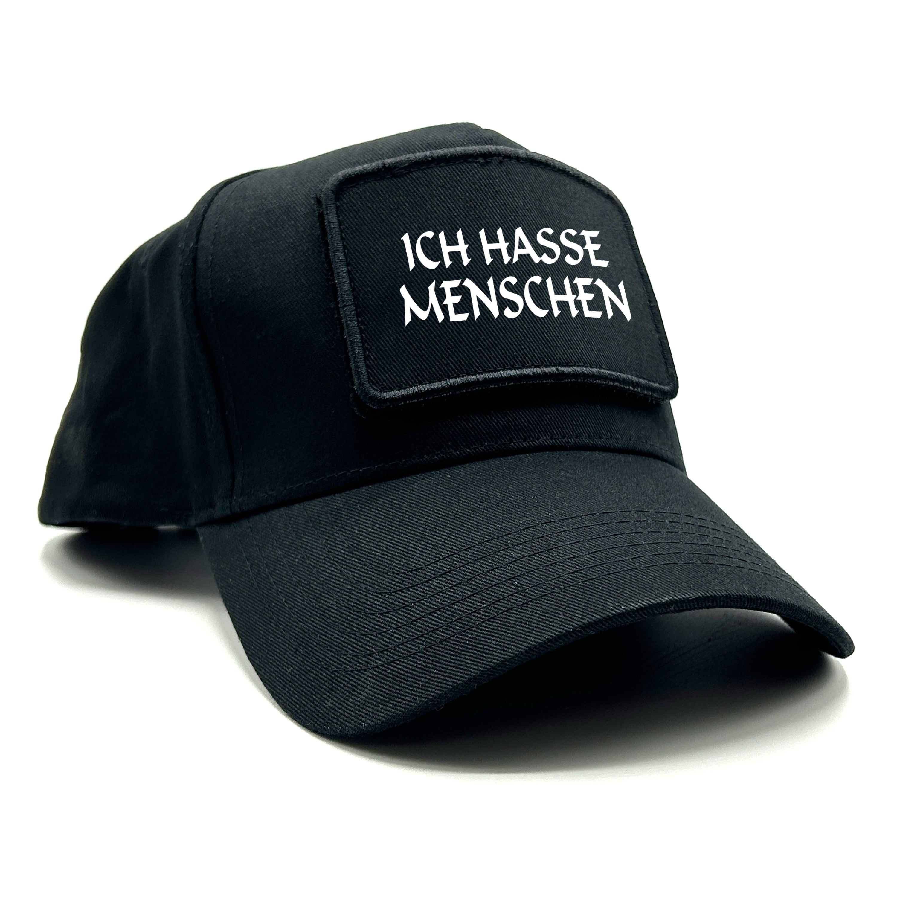 Baseball Cap mit Patch - Ich hasse Menschen - Farbwahl | Unisex | OneSize durch verstellbaren Klipp-Verschluss