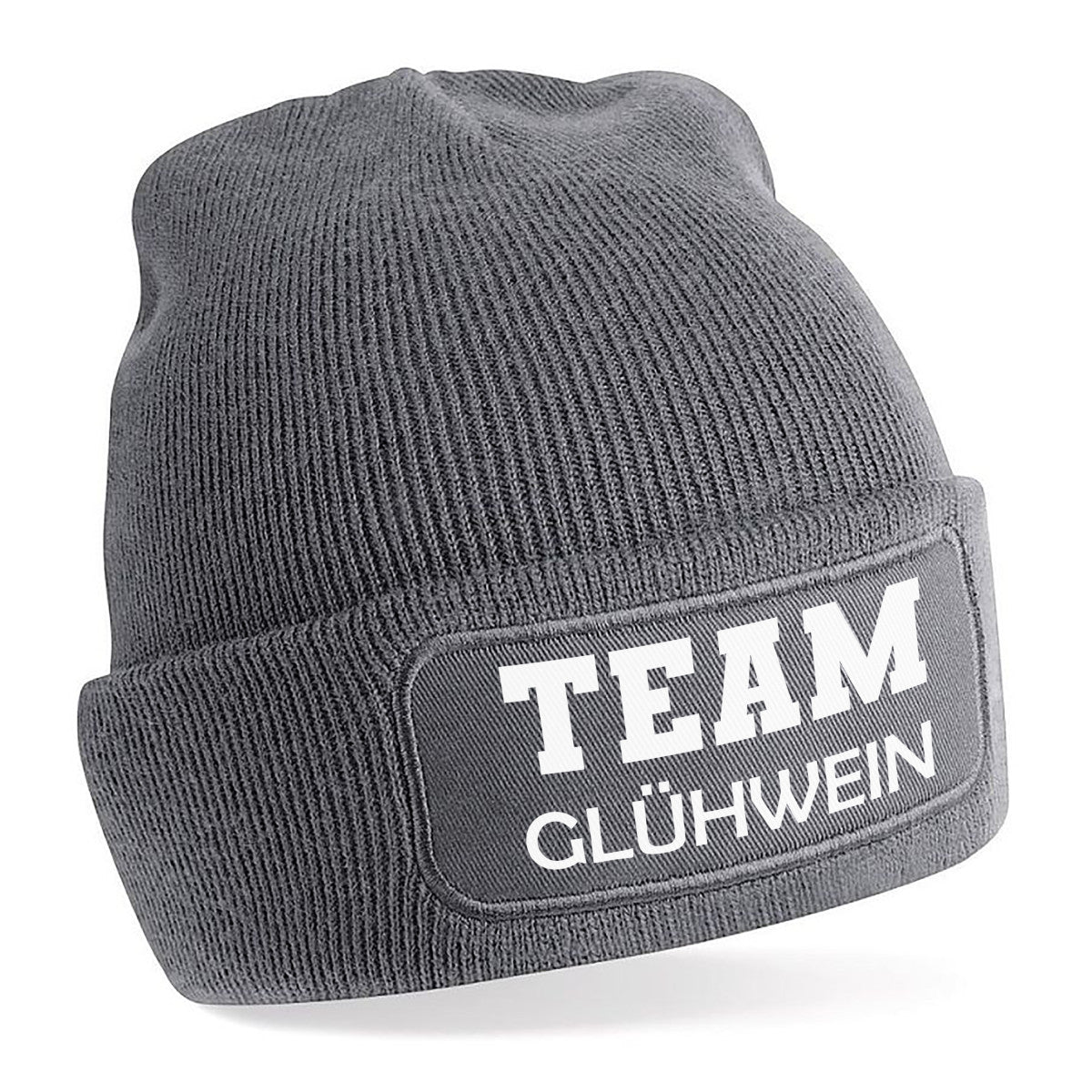 Beanie Strickmütze mit Spruch | Team Glühwein | Farbwahl | Angenehm weich | Onesize