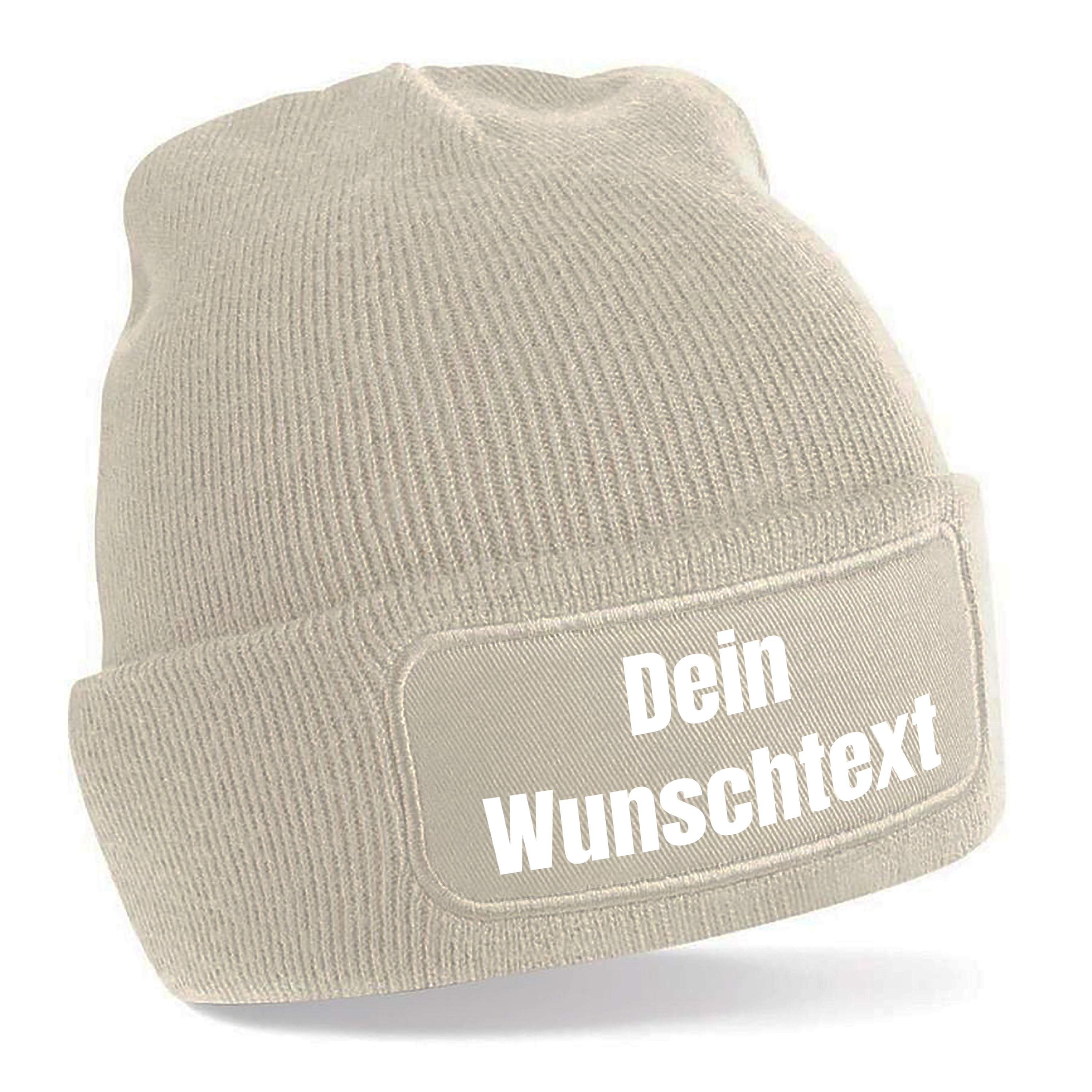 personalisierte Beanie Strickmütze mit Wunschtext | Farbwahl | Angenehm weich | Onesize