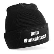 personalisierte Beanie Strickmütze mit Wunschtext | Farbwahl | Angenehm weich | Onesize