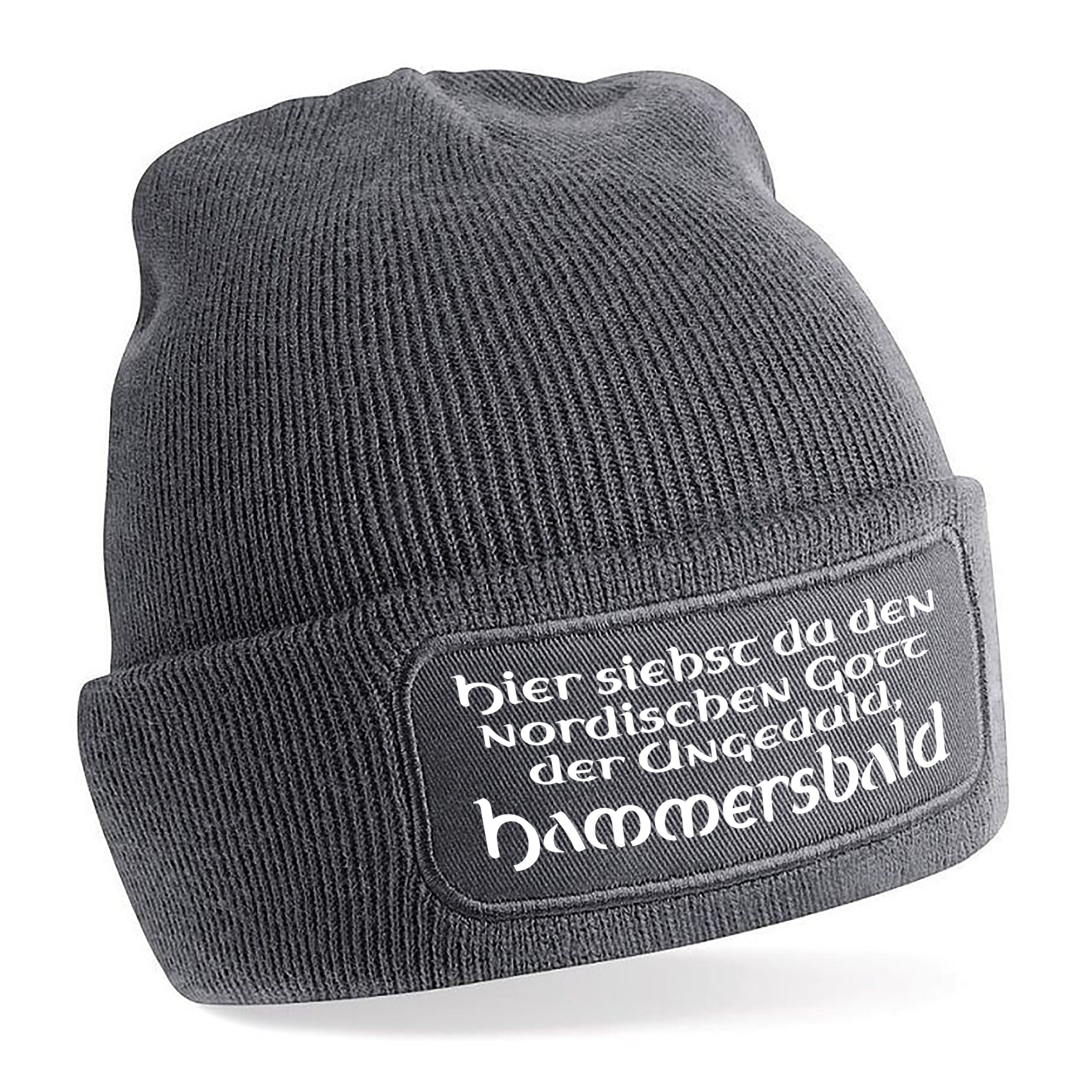 Beanie Strickmütze mit Spruch | Hammersbald | Farbwahl | Angenehm weich | Onesize