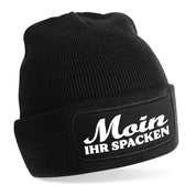 Beanie Strickmütze mit Spruch | Moin ihr Spacken | Farbwahl | Angenehm weich | Onesize