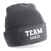 Beanie Strickmütze mit Spruch | Team Bier | Farbwahl | Angenehm weich | Onesize