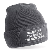 personalisierte Beanie Strickmütze mit Wunschtext/Name | Ich bin auch dabei | Farbwahl | Angenehm weich | Onesize