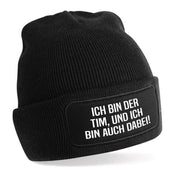 personalisierte Beanie Strickmütze mit Wunschtext/Name | Ich bin auch dabei | Farbwahl | Angenehm weich | Onesize