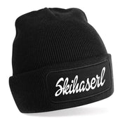 Beanie Strickmütze mit Spruch | Skihaserl | Farbwahl | Angenehm weich | Onesize