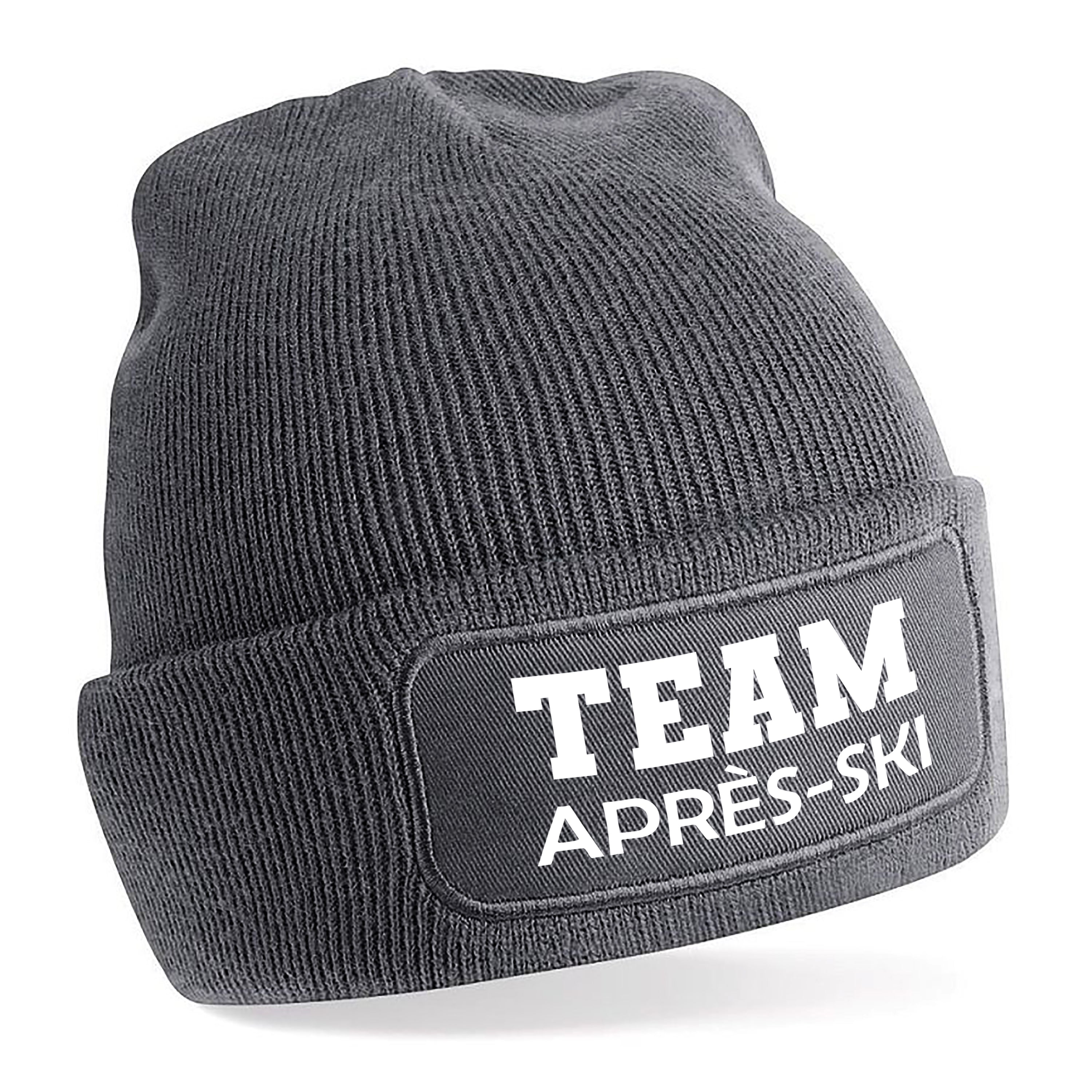 Beanie Strickmütze mit Spruch | Team Après-Ski | Farbwahl | Angenehm weich | Onesize