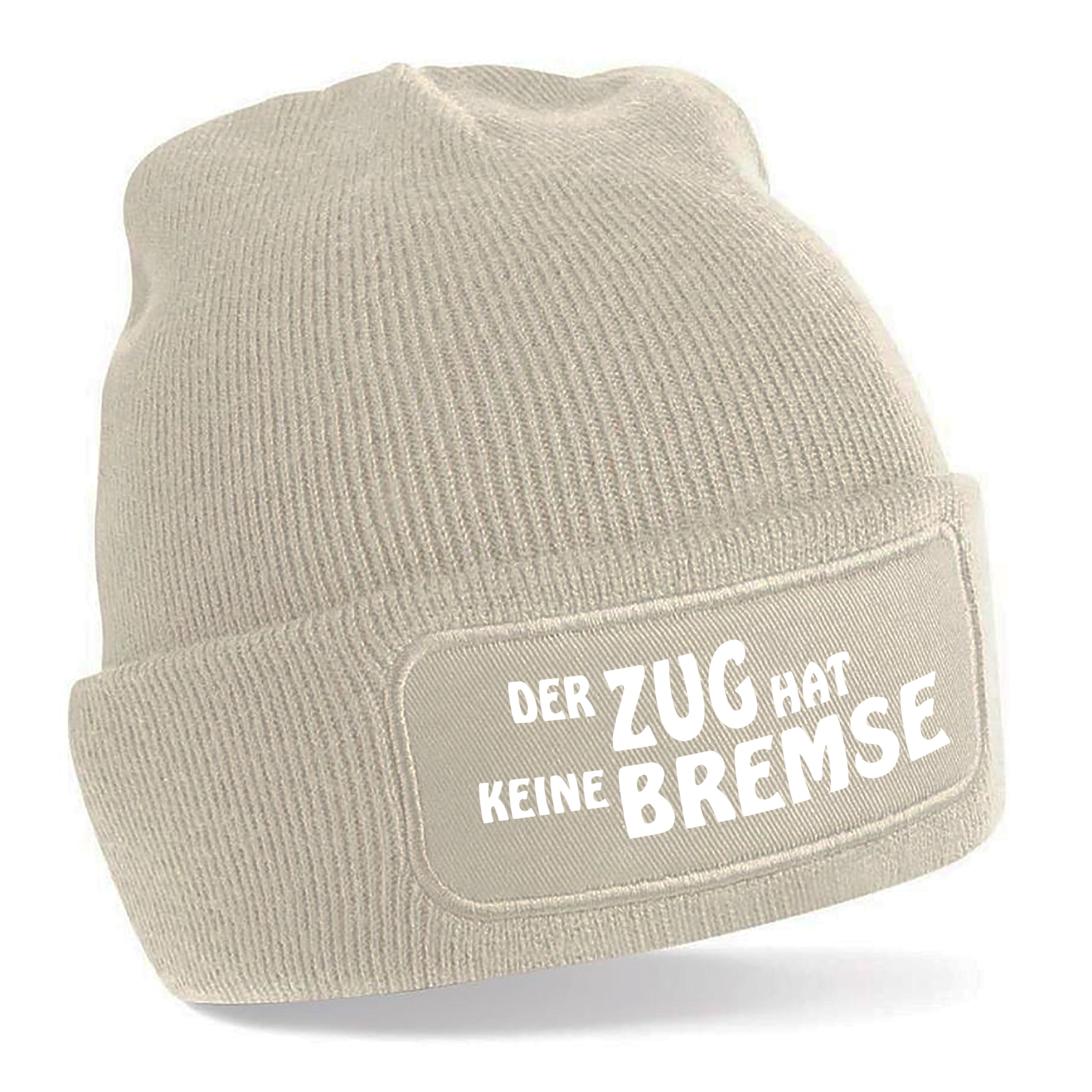 Beanie Strickmütze mit Spruch | Der Zug hat keine Bremse | Farbwahl | Angenehm weich | Onesize