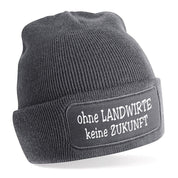 Beanie Strickmütze mit Spruch | ohne Landwirte kein Zukunft | Farbwahl | Angenehm weich | Onesize