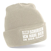 Beanie Strickmütze mit Spruch | Bitte nicht schubsen | Farbwahl | Angenehm weich | Onesize