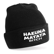 Beanie Strickmütze mit Spruch | Hakuna Matata Bitch | Farbwahl | Angenehm weich | Onesize